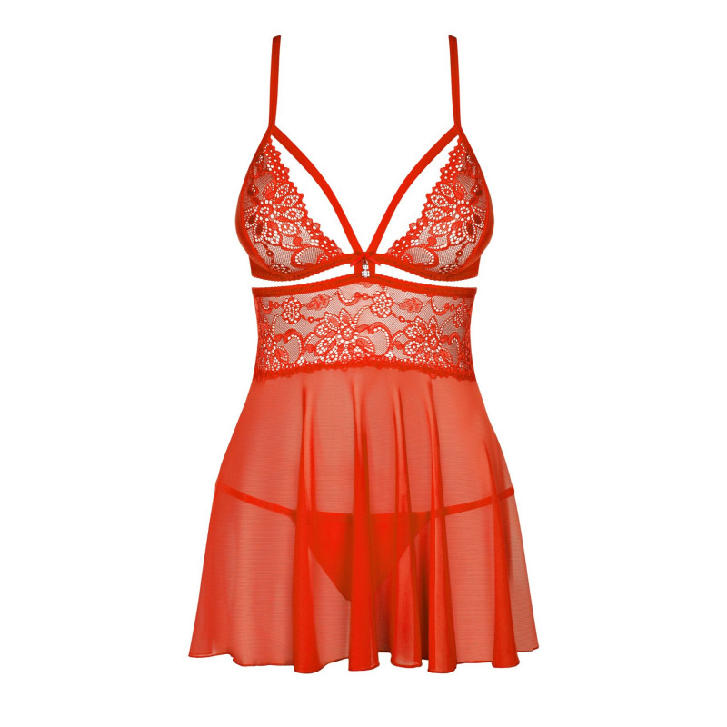 Бэби-долл Obsessive 838-BAB-3 babydoll & thong red S/M Бэби-долл Obsessive 838-BAB-3 babydoll & thong red S/M