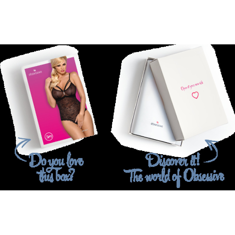 Мереживне боді з доступом Obsessive 818-TED-1 teddy 2XL/3XL, чорне Мереживне боді з доступом Obsessive 818-TED-1 teddy 2XL/3XL, чорне