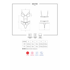 Боди Obsessive 829-TED-3 Красный S/M