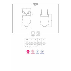 Кружевное боди с доступом Obsessive 818-TED-1 teddy M/L, черное