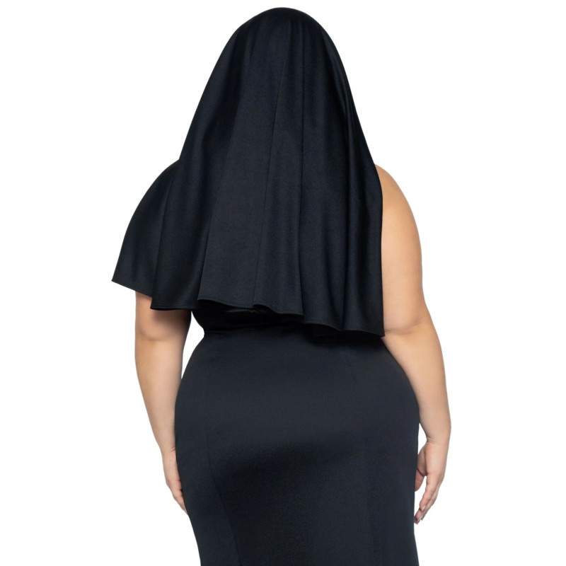 Костюм монашки-грішниці Leg Avenue Sultry Sinner 1X-2X, сукня, головний убір, комір