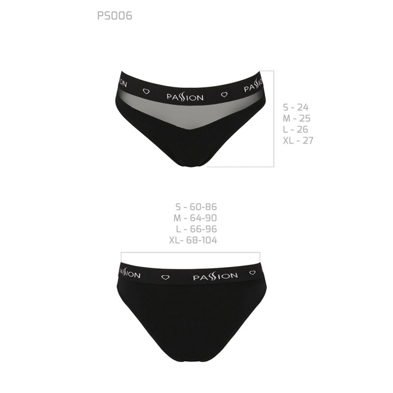 Трусики с прозрачной вставкой Passion PS006 PANTIES S, black Трусики с прозрачной вставкой Passion PS006 PANTIES S, black