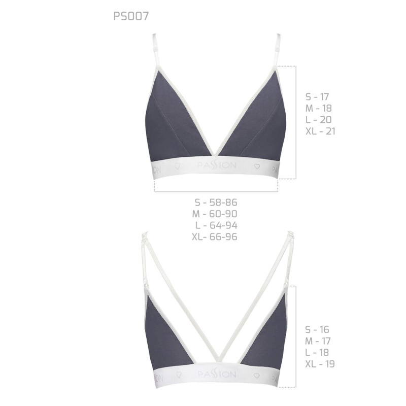 Спортивный топ с двойными бретелями Passion PS007 TOP S, dark grey Спортивный топ с двойными бретелями Passion PS007 TOP S, dark grey