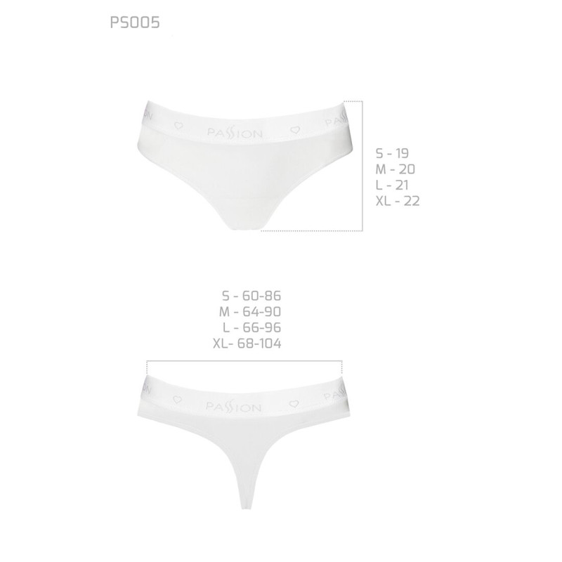 Трусики-бразилиана из хлопка Passion PS005 PANTIES L, white Трусики-бразилиана из хлопка Passion PS005 PANTIES L, white