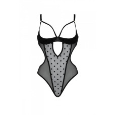 Эротическое боди Passion MARINA BODY, L/XL, black, с открытыми чашками
