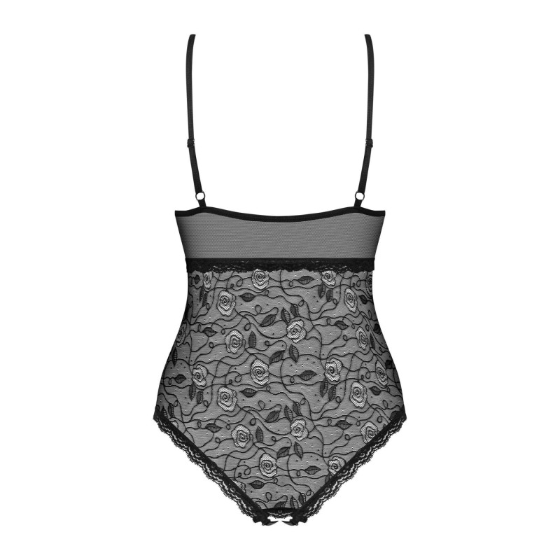 Кружевное боди с доступом Obsessive 818-TED-1 teddy M/L, черное Кружевное боди с доступом Obsessive 818-TED-1 teddy M/L, черное