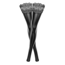 Панчохи з мокрим ефектом Noir Handmade F135 Powerwetlook stockings, 3XL, без мисків