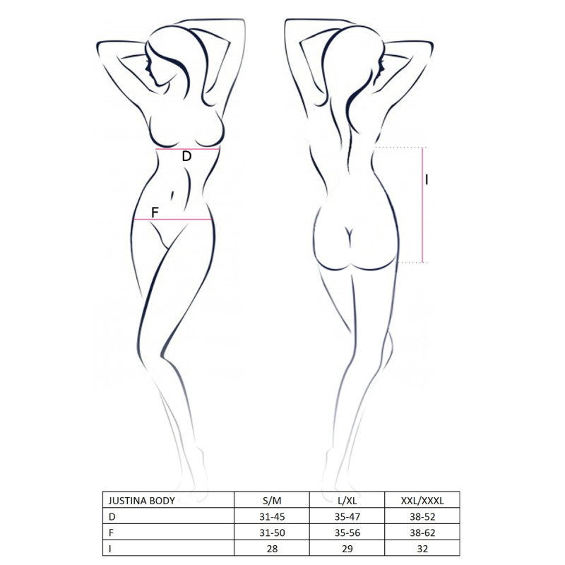 Боді Passion JUSTINA BODY XXL/XXXL Чорне