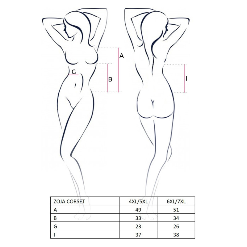 Корсет Passion ZOJA CORSET 6XL/7XL Чорний Корсет Passion ZOJA CORSET 6XL/7XL Чорний