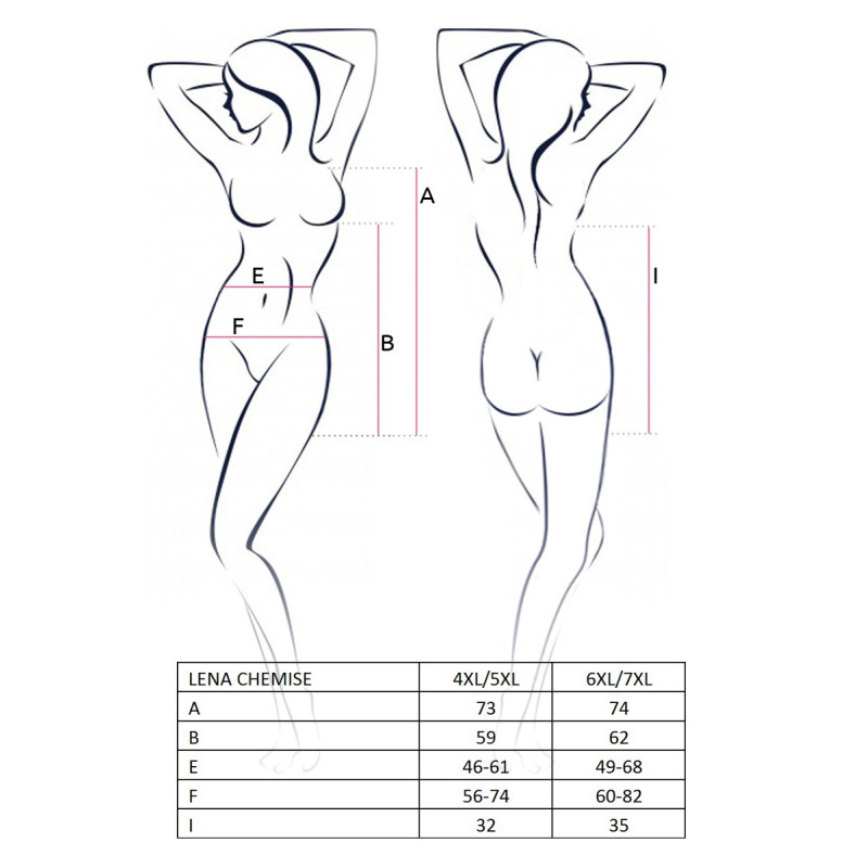 Сексуальная сорочка большого размера Passion LENA CHEMISE 6XL/7XL Красная Сексуальная сорочка большого размера Passion LENA CHEMISE 6XL/7XL Красная