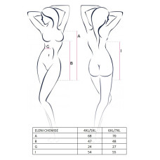 Еротична сорочка-сукня Passion ELENI CHEMISE 6XL/7XL Біла