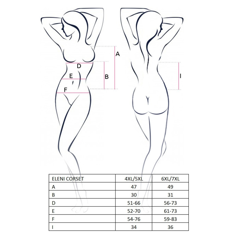 Красивий Корсет Passion ELENI CORSET 4XL/5XL Білий Красивий Корсет Passion ELENI CORSET 4XL/5XL Білий