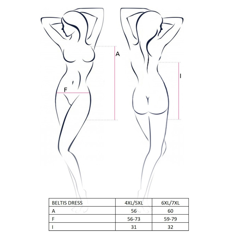 Эротическое платье Passion Size Plus BELTIS DRESS 6XL/7XL Черное