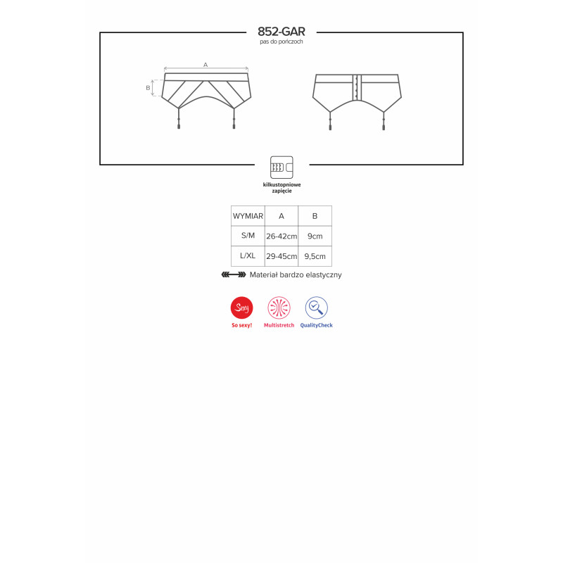 Пояс для панчох Obsessive 852-GAR-1 Чорний S/M Пояс для панчох Obsessive 852-GAR-1 Чорний S/M