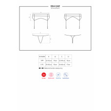 Пояс для панчох Obsessive 864-GAR-1 Чорний S/M