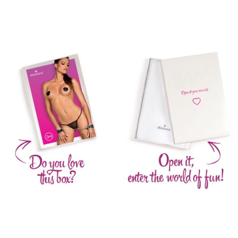 Наручники з блискітками та ланцюгом Obsessive A746 cuffs, чорно-золоті Наручники з блискітками та ланцюгом Obsessive A746 cuffs, чорно-золоті