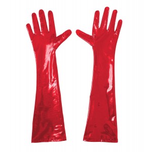 Глянцевые перчатки виниловые Art of Sex - Lora, размер M, цвет Красный