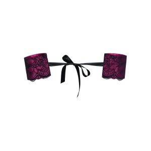 Атласні наручники-манжети на стрічках Obsessive Roseberry cuffs, pink