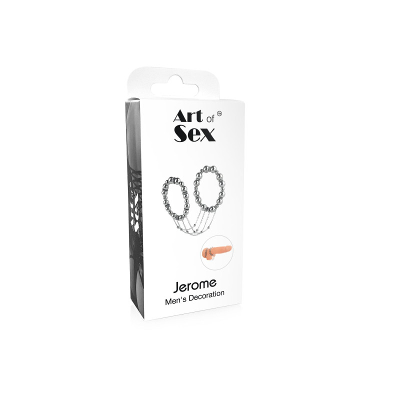 Сексуальное украшение на пенис и мошонку Art of Sex - Jerome, Серебро Сексуальное украшение на пенис и мошонку Art of Sex - Jerome, Серебро