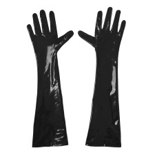 Глянцевые перчатки виниловые Art of Sex - Lora, размер L, цвет Черный