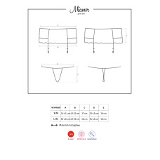 Пояс и стринги Obsessive Miamor Черные L/XL