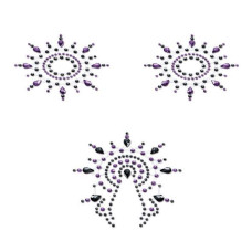 Пэстис из кристаллов Petits Joujoux Gloria set of 3 Черные/Фиолетовые