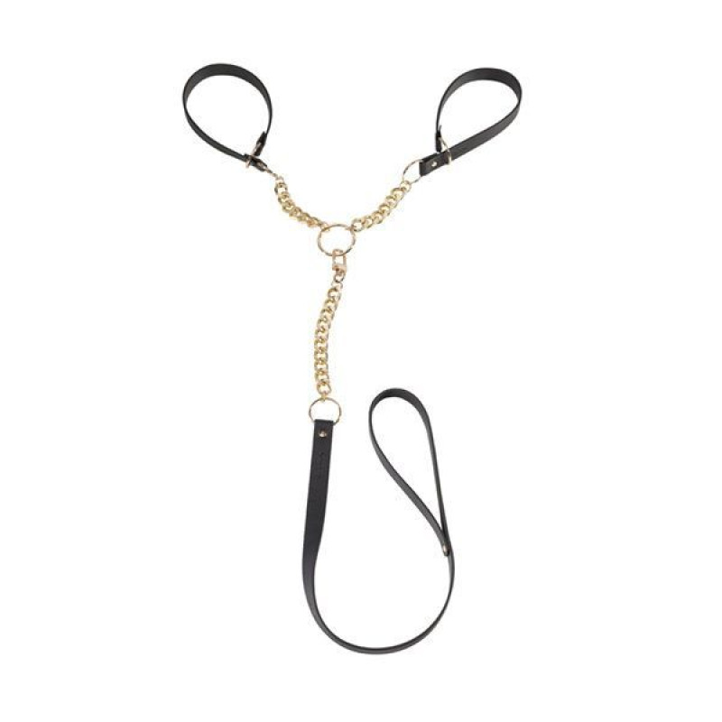 Наручники з повідцем Bijoux Indiscrets MAZE T-Restraints Чорні Наручники з повідцем Bijoux Indiscrets MAZE T-Restraints Чорні