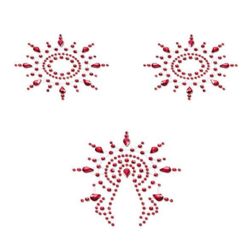 Пестіс із кристалів Petits Joujoux Gloria set of 3 Червоні Пестіс із кристалів Petits Joujoux Gloria set of 3 Червоні