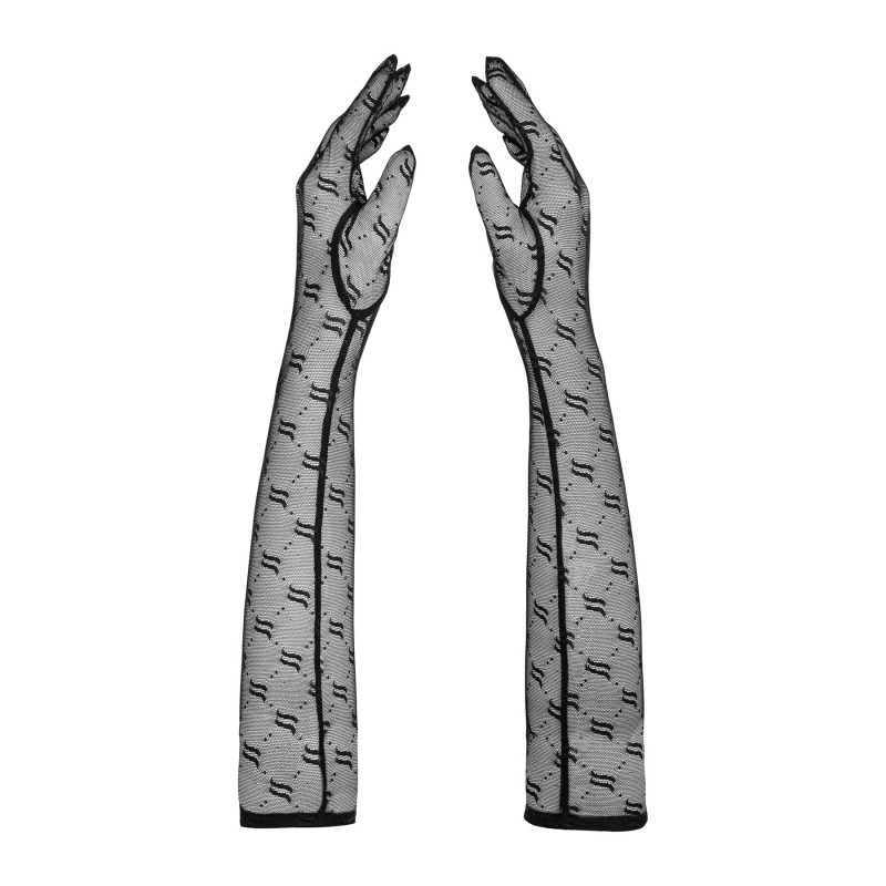 Длинные сетчатые перчатки Obsessive Obsessivia gloves черные One size Длинные сетчатые перчатки Obsessive Obsessivia gloves черные One size