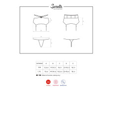 Пояс для панчох Obsessive Swanita Чорний L/XL