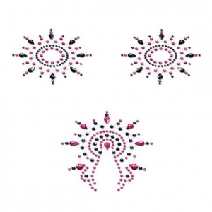 Пэстис из кристаллов Petits Joujoux Gloria set of 3 Черные/Розовые
