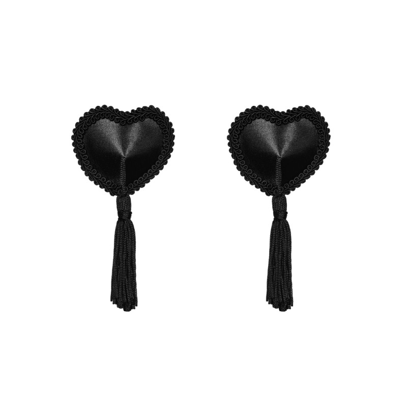 Эротические наклейки на соски с кисточками Obsessive Tassel nipple covers black Эротические наклейки на соски с кисточками Obsessive Tassel nipple covers black