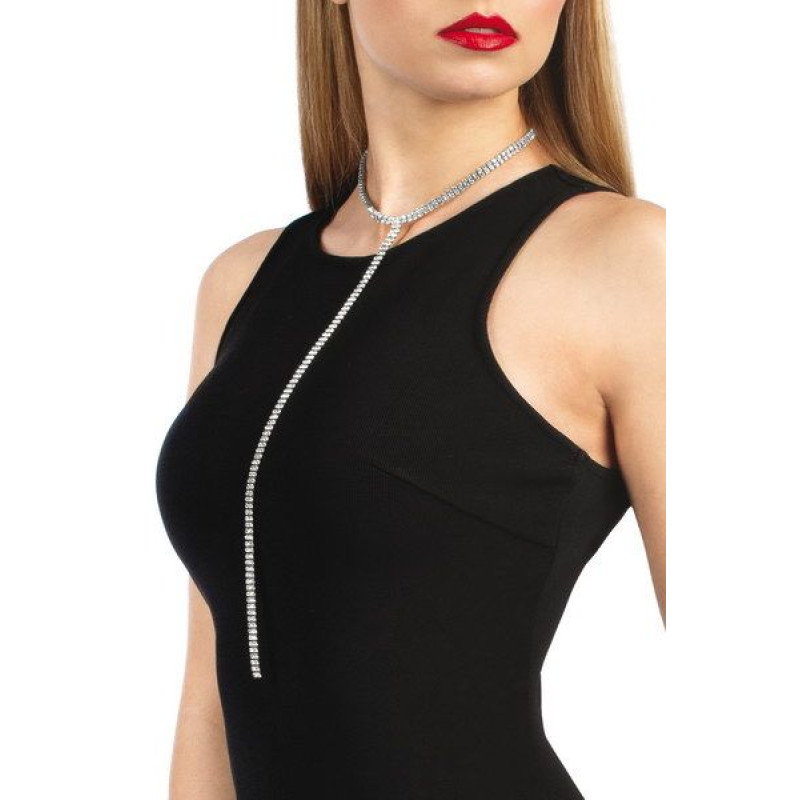 Кольє зі стразами Bijoux Pour Toi Audrey Сріблясте Кольє зі стразами Bijoux Pour Toi Audrey Сріблясте