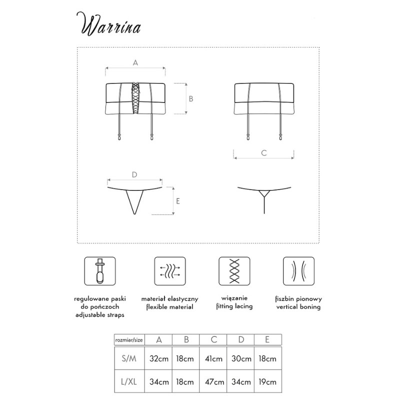 Пояс для чулков Livia Corsetti Fashion Warrina Черный S/M Пояс для чулков Livia Corsetti Fashion Warrina Черный S/M