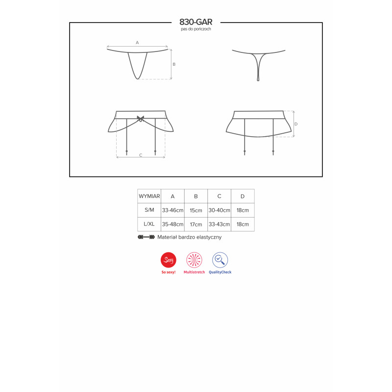 Пояс для чулок Obsessive 830-GAR-1 Черный L/XL Пояс для чулок Obsessive 830-GAR-1 Черный L/XL