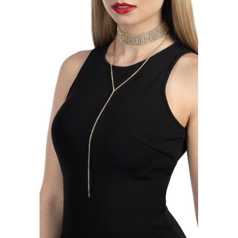 Колье со стразами Bijoux Pour Toi Emma Золотое Колье со стразами Bijoux Pour Toi Emma Золотое