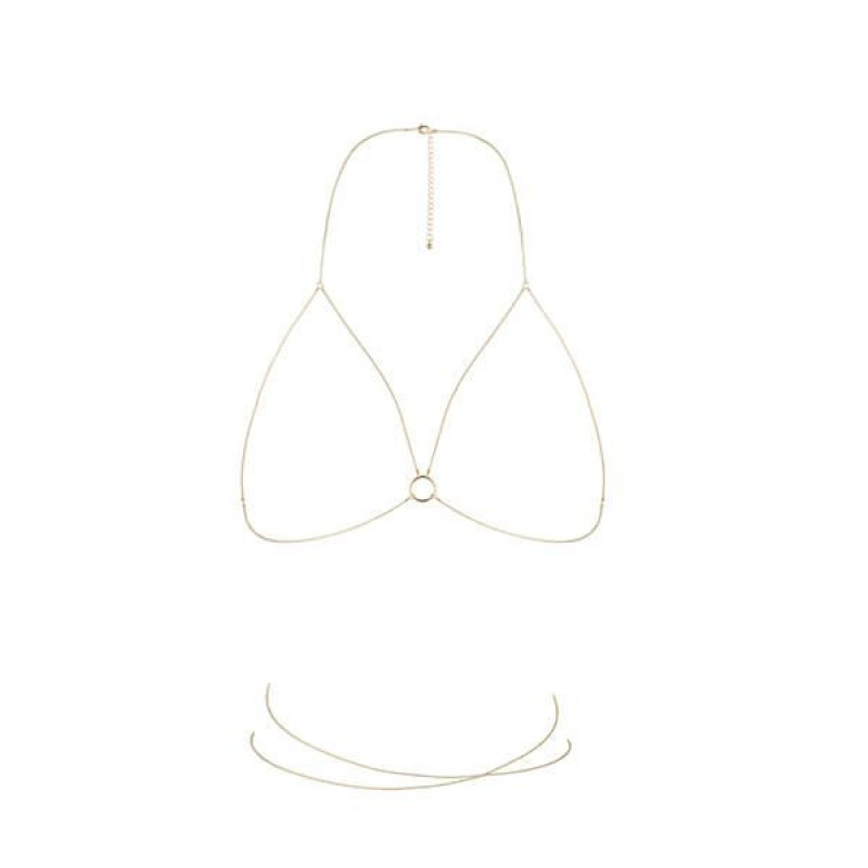 Ланцюжок портупея Bijoux Indiscrets Magnifique Bra Chain Золотий