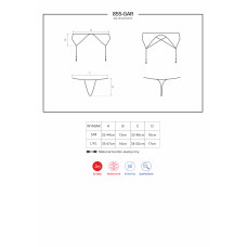 Пояс для панчох Obsessive 855-GAR-1 Чорний S/M