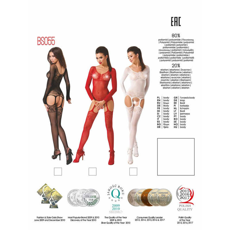 Бодистокинг Passion BS055 Черный S/M/L