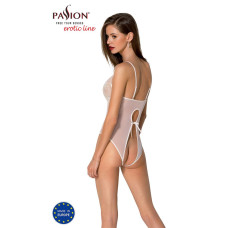 Боди с ажурным декором и открытым шагом Passion Ursula Body white L/XL