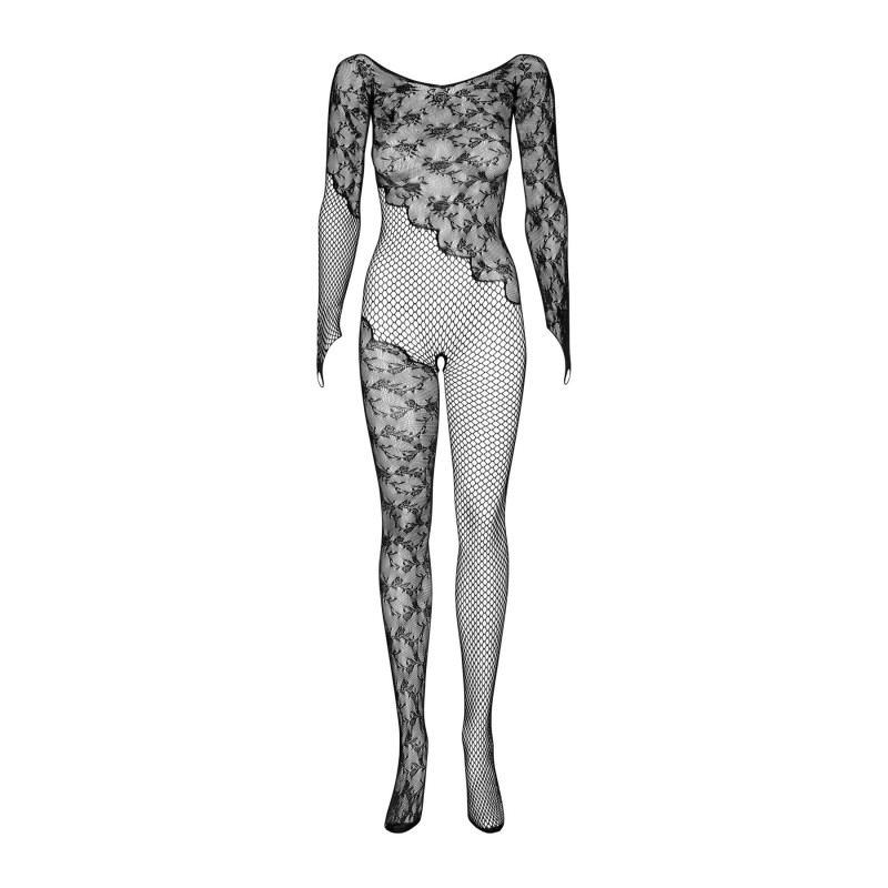 Бодістокінг Obsessive Bodystocking F210 рукава-мітенки, сітка, кольорове мереживо black S/M/L Бодістокінг Obsessive Bodystocking F210 рукава-мітенки, сітка, кольорове мереживо black S/M/L
