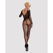 Бодистокинг Obsessive Bodystocking F210 рукава-митенки, сетка, цветное кружево black S/M/L