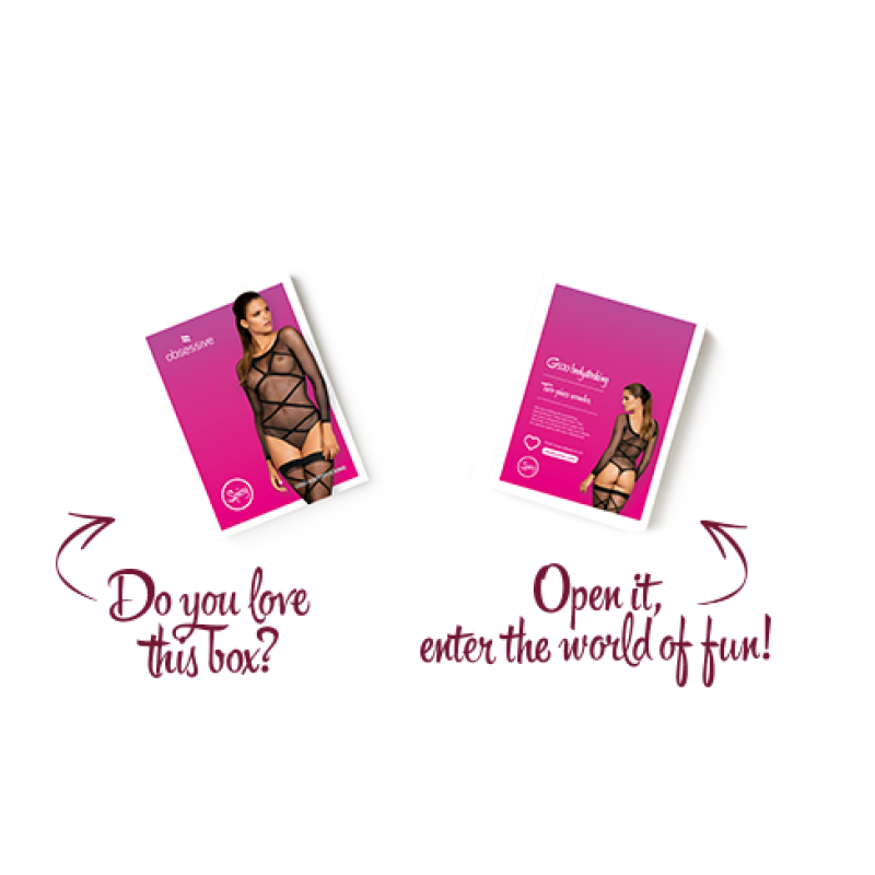 Бодистокинг Obsessive Bodystocking G320 чулки, боди, декор в виде линий black S/M/L Бодистокинг Obsessive Bodystocking G320 чулки, боди, декор в виде линий black S/M/L