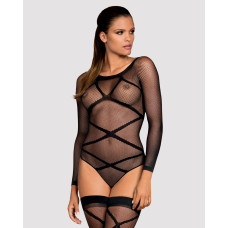 Бодистокинг Obsessive Bodystocking G320 чулки, боди, декор в виде линий black S/M/L