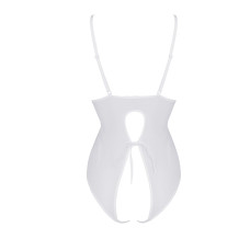Боди с ажурным декором и открытым шагом Passion Ursula Body white L/XL