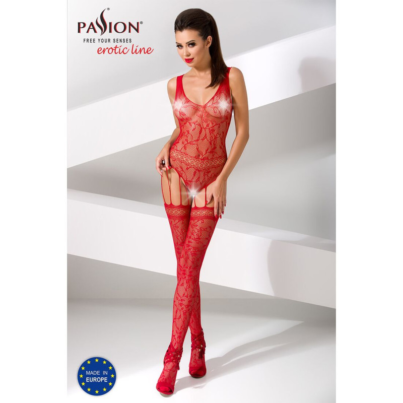 Бодістокінг Passion BS051 Червоний S/M/L Бодістокінг Passion BS051 Червоний S/M/L