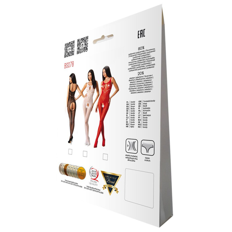 Бодістокінг з доступом до інтимних місць Passion BS078 red Бодістокінг з доступом до інтимних місць Passion BS078 red