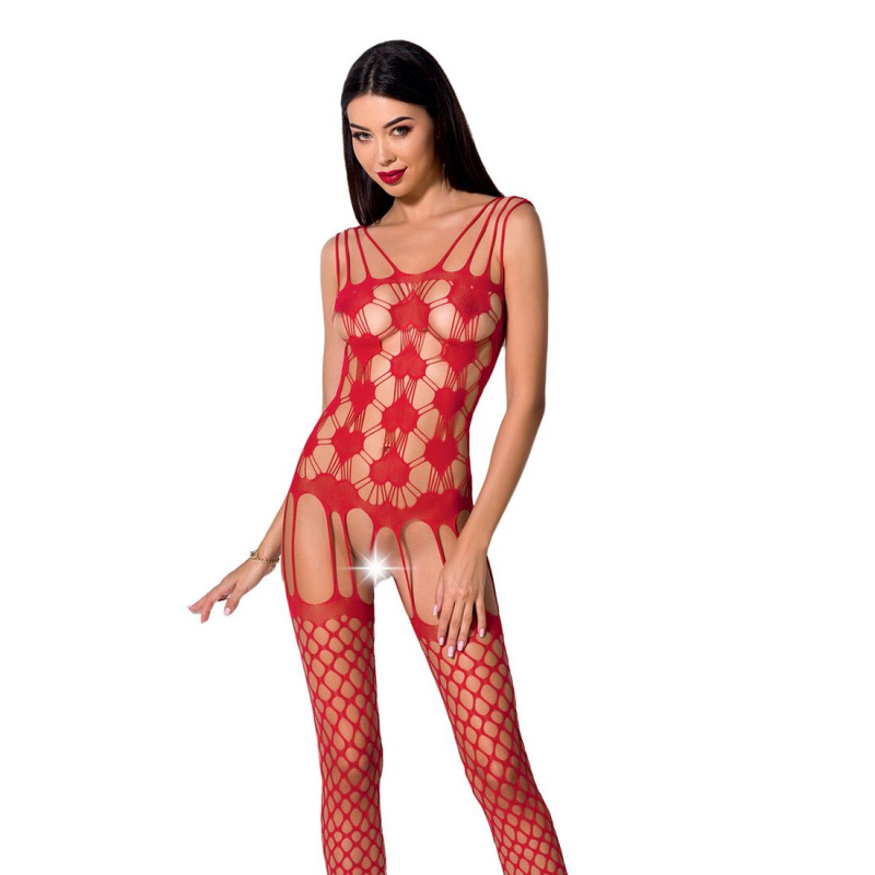 Бодистокинг Passion BS067 red, комбинезон, имитация чулок и топа на бретелях Бодистокинг Passion BS067 red, комбинезон, имитация чулок и топа на бретелях