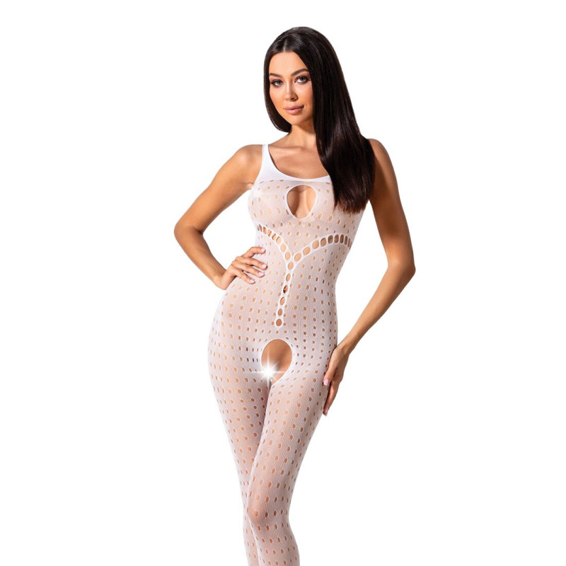 Бодістокінг з доступом до інтимних місць Passion BS078 white Бодістокінг з доступом до інтимних місць Passion BS078 white