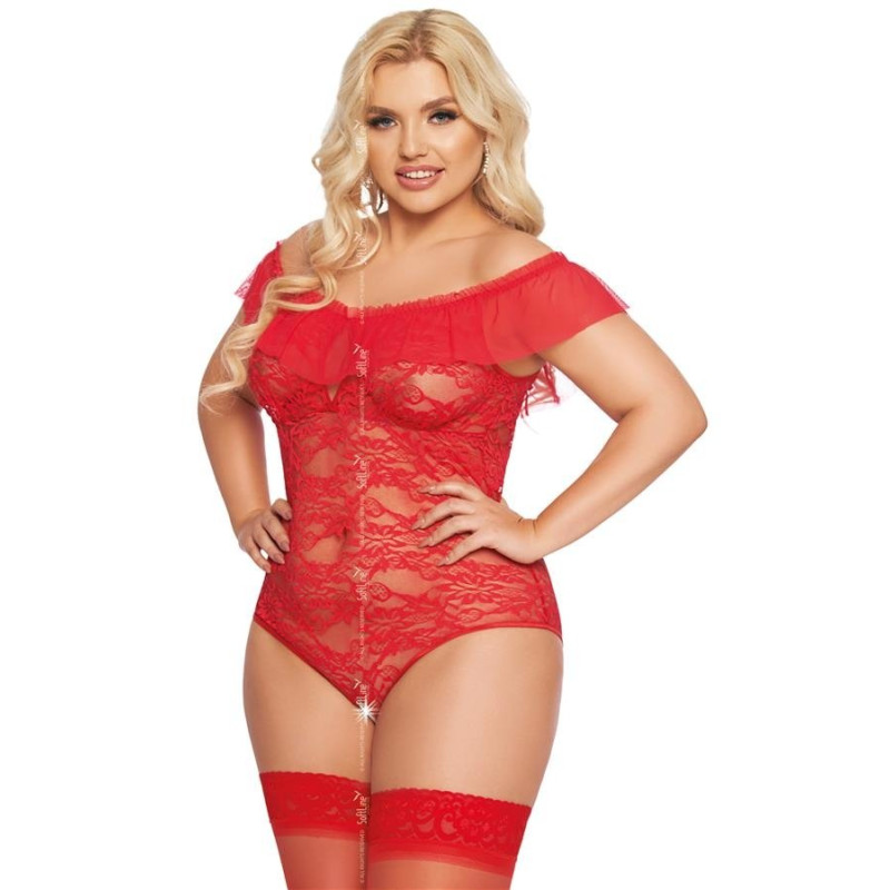 Боди SoftLine Kamila Красное 3XL Боди SoftLine Kamila Красное 3XL